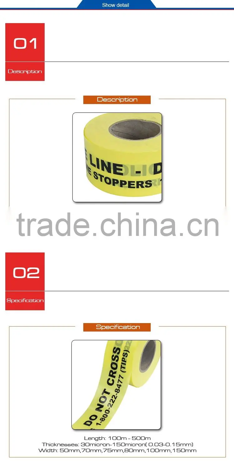 Low factory price non adhesive PE Barrier Tape with word Police line don not cross OP013-12