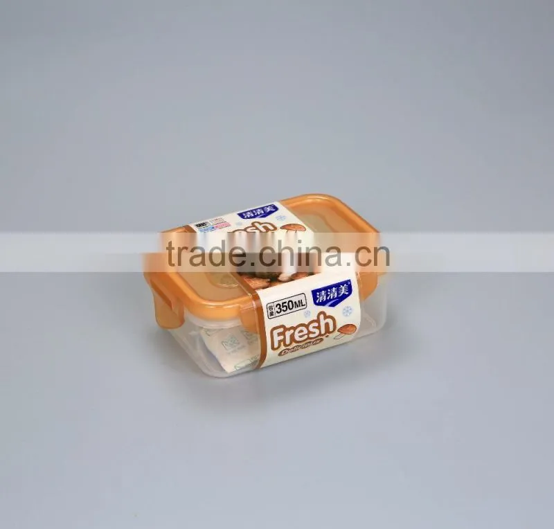 350ml Hot Selling airtight Rectangle Plastic Microwave Lunch Box Package Box