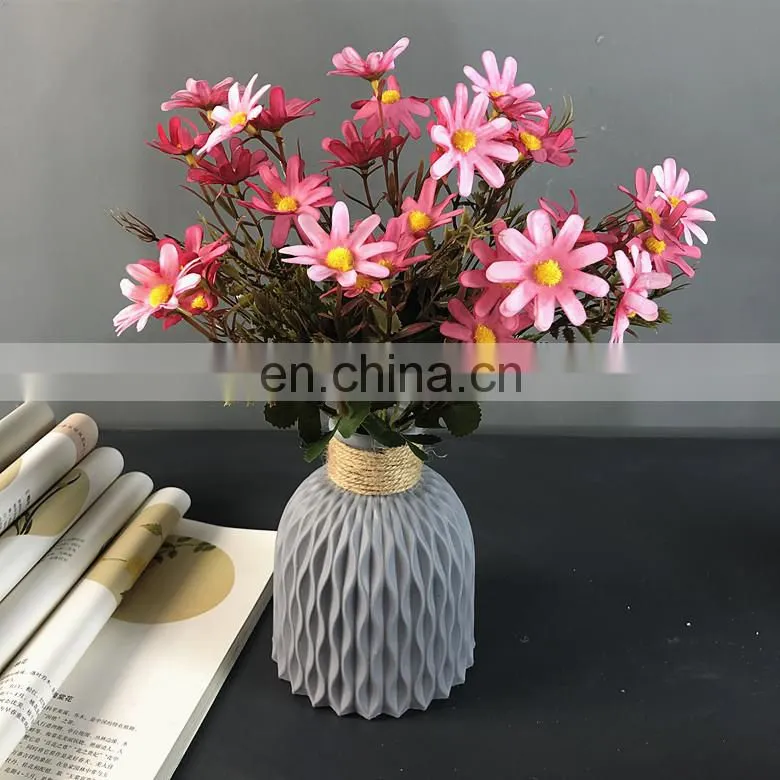 Modern Flower Vase Imitation Ceramic Flower Pot Decoration Home Plastic Vase Flower Arrangement Nordic Style Home Decoration