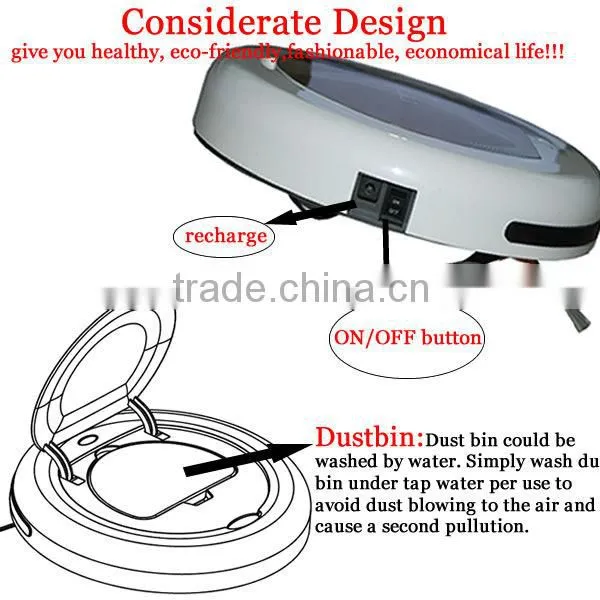 2016 Best promotion mini remote control robot vacuum cleaner OEM factory