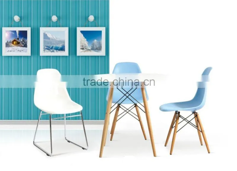 Glass or MDF top with Wood base dining table