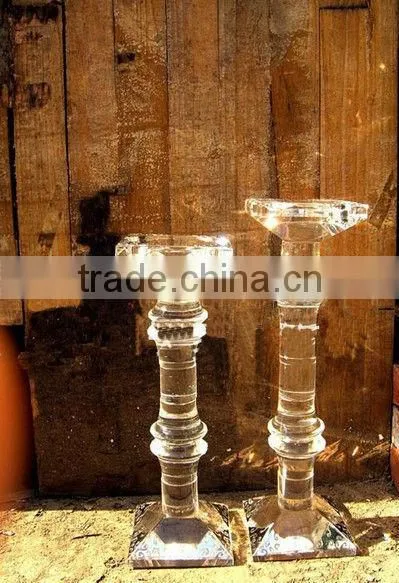 Roman metal ornamental engraving crystal candlestick