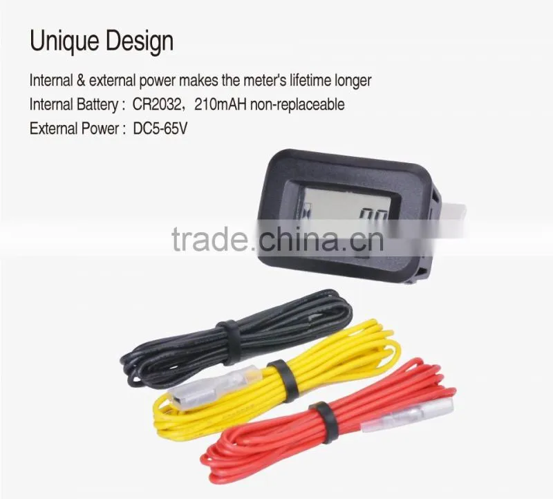 Runleader Waterproof Digital RPM Tachometer Hour Meter For ATV Mower Snowmobile Compressor Cutter Marine Tractor Glider