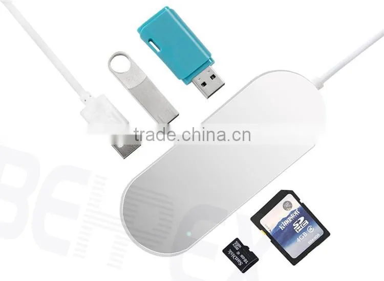 2 in 1 USB to Micro & Card Reader Ports USB 2.0 connector cable Hub