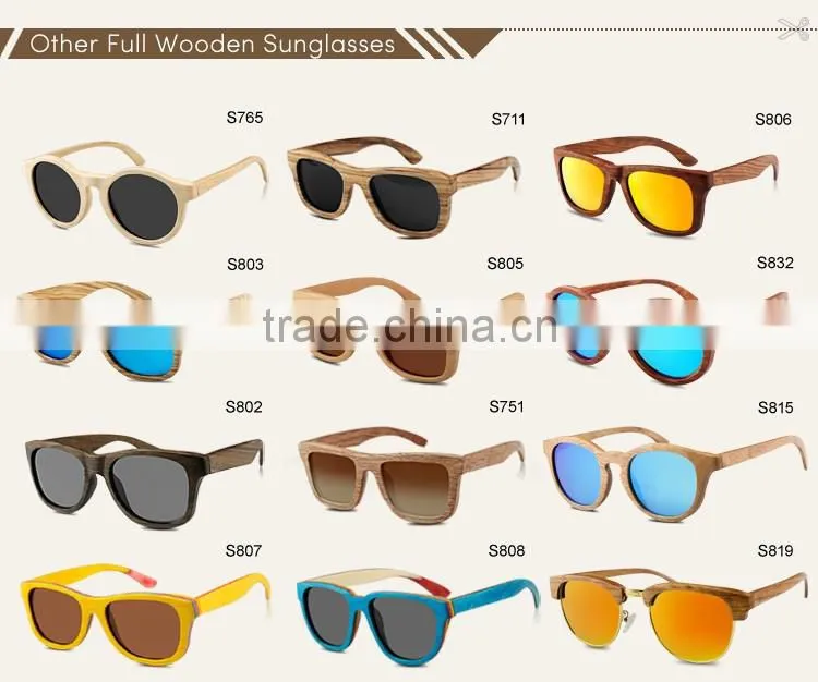 2016 FDA Wholesale Mirror Polarised Lens China Plastic Bamboo Sunglasses Custom Logo Wooden Sunglasses