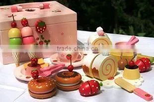 Wood material and kitchen toys set for girls