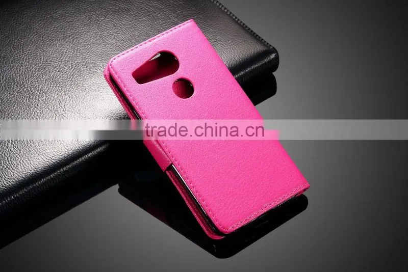 MMT Litchi Grain with Buckle PU Leather Wallet Case with Card Slot Case with PC Back Cover For Google 5X MT-4927