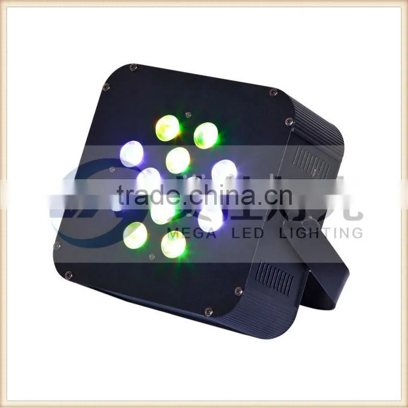 12 x 10W 4in1 rgbw four sections color changing led flat stage lighting