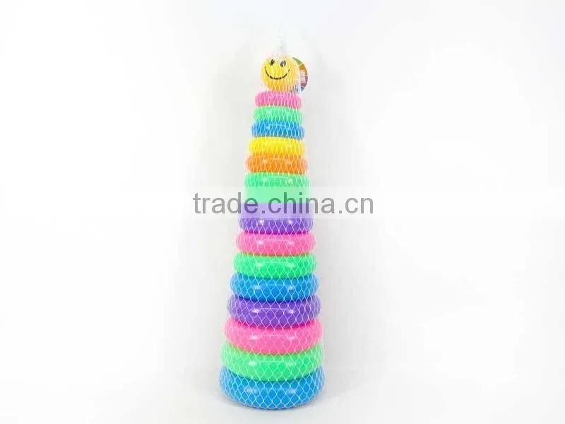 Educational baby toys plastic stacking rainbow ring , stacking game toys for Wholesale for children, EB033106