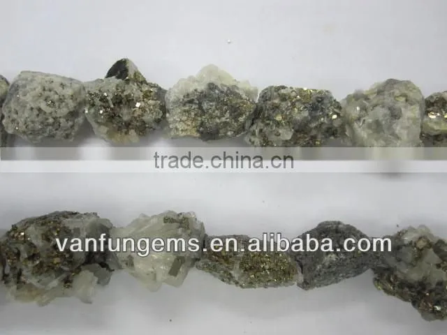 Natural gemstone rough white pyrite
