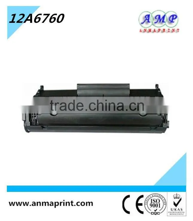 Alibaba laser jet printer toner cartridge 12A6760/12A6860 compatible for Lex mark printer toner