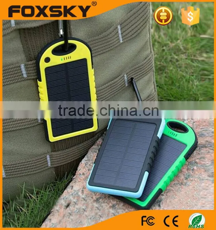 Wholesale solar power bank Li-polymer 8000mah battery power bank charger