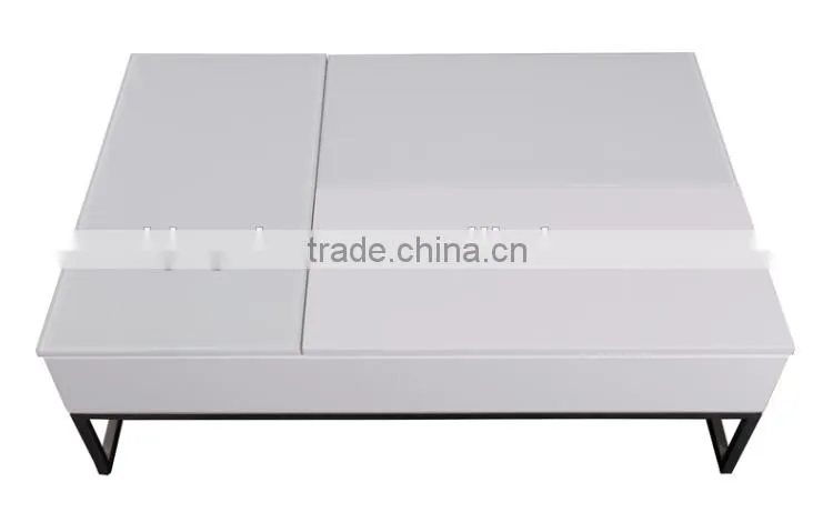 CJ1022 Folding Fashion White Paint Glass Coffee Table