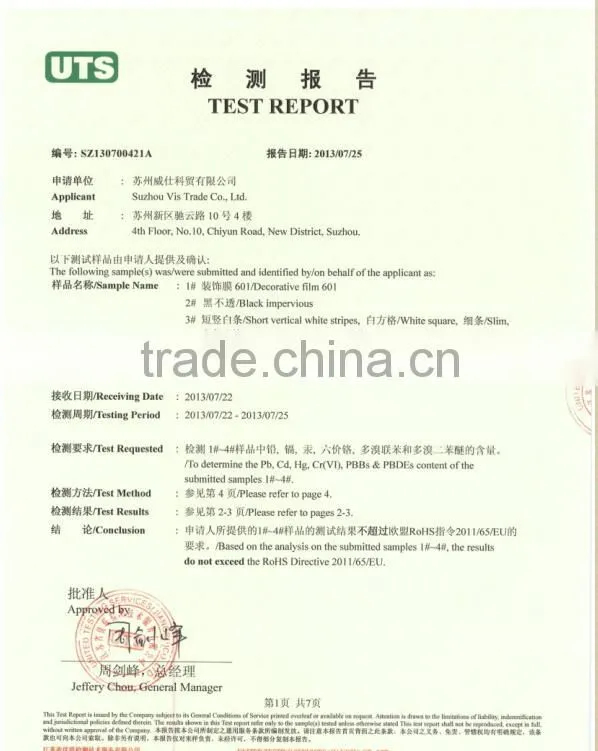 new design Decorative PET white matte gradation glass film similar to 3M film