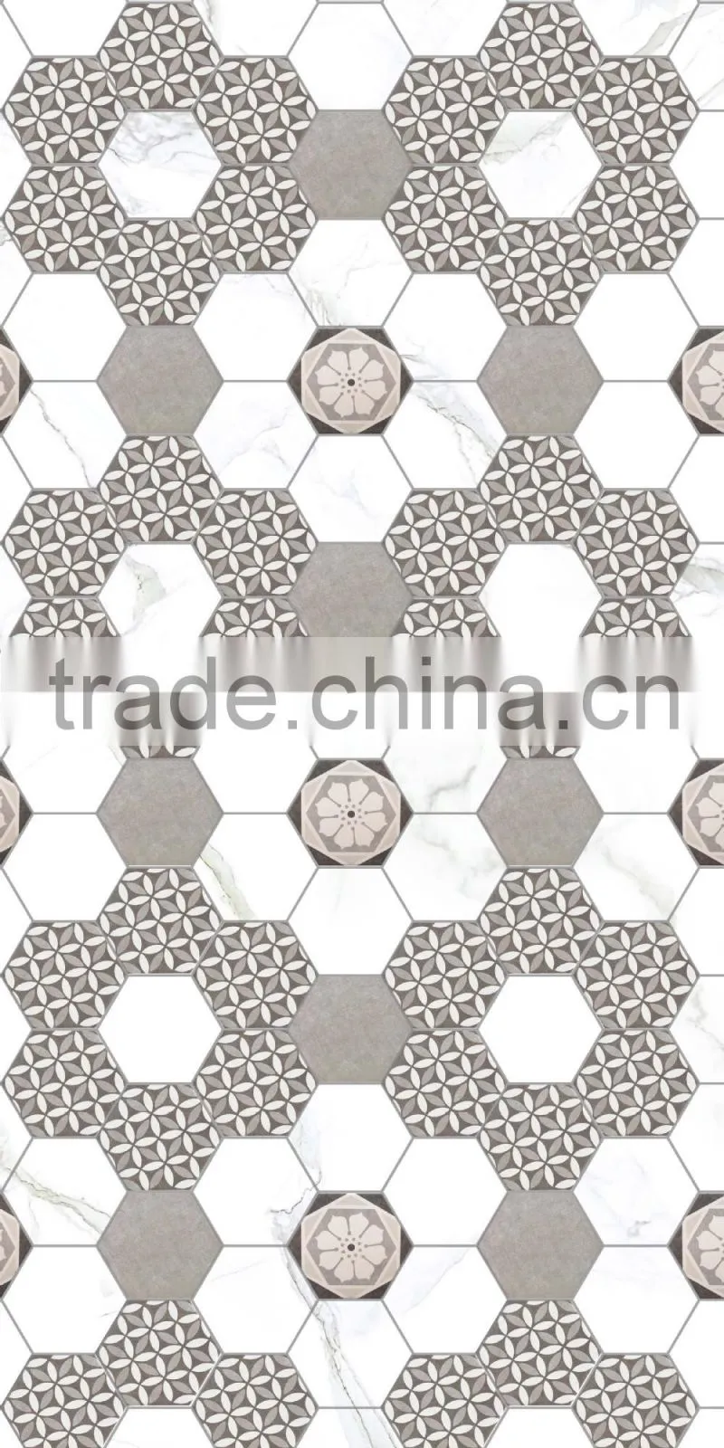 hexagon ceramic tile 115*200*230mm 3D wall papers design /hexagon tiles /floor tiles