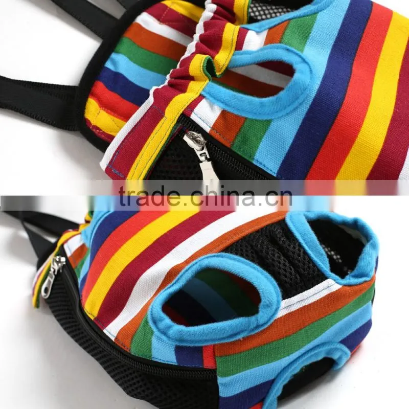 New Carven Pet Front Carrier Bag Dog Cat Striped Travel Bag Backpack AM002229