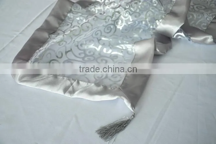 New style yellow sheer organza printed table runner