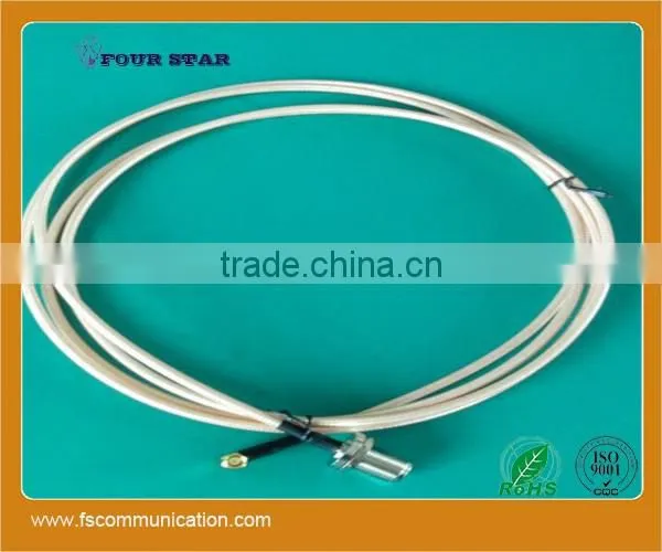 RG142 Cable Assembly with SMA Male Right Angle Crimp to N Female Bulkhead Crimp Connectors
