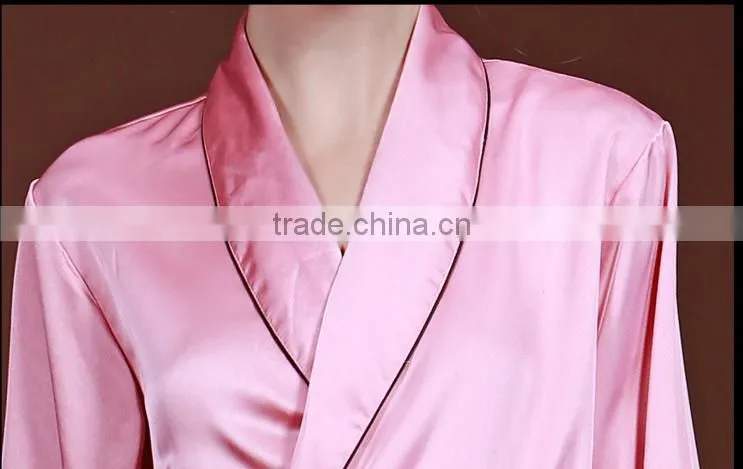 2016 new summer ladies sexy pajamas bathrobe Nightgown women's long sleeve silk bathrobe sleep robe smooth lady's robes