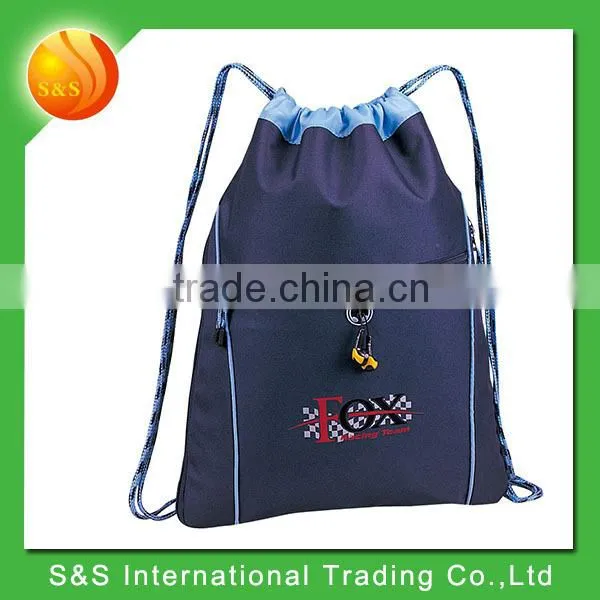 Unique design expandable drawsrting bag with front CD holder pocket