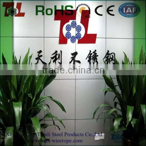 Factory supply 304 1x7 stainless steel wire rope
