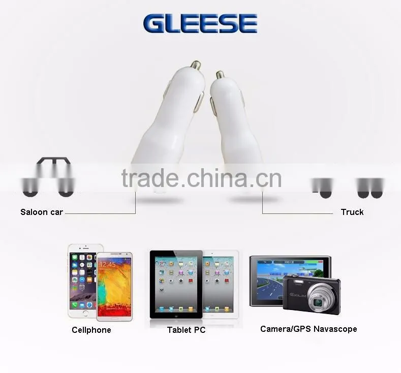 Super Dual portable Quick Car Phone charger Travel Charger Rapid Car Charger Auto Adapter Mobile phones accessories