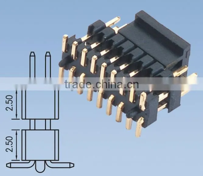 Pitch: 1.27mm SMT Type Pin Header With Cap Double Row Double Body H=1.6