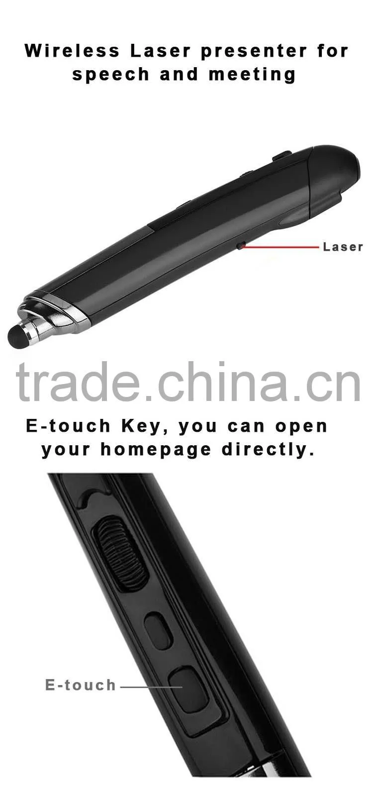 Custom made usb wireless presenter pen / red laser pointer pen for teachers from shenzhen supplier