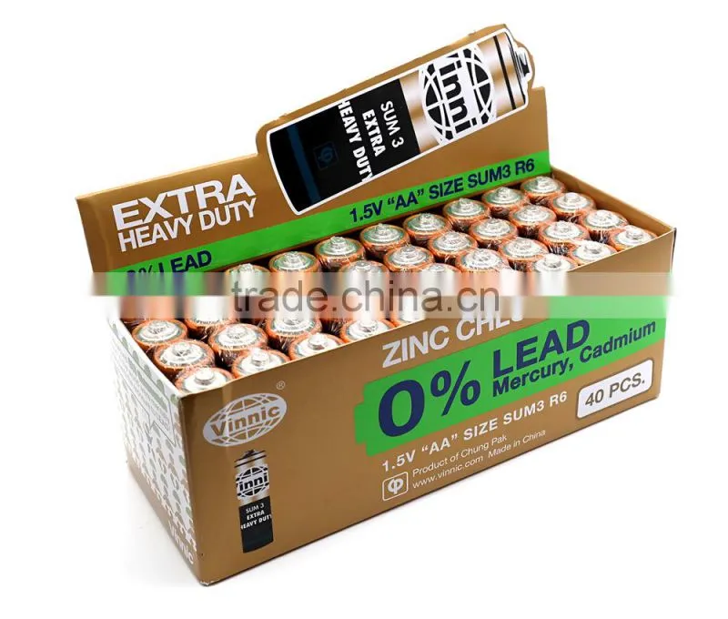 aa carbon zinc battery 0% Lead Zinc Chloride Dry Battery