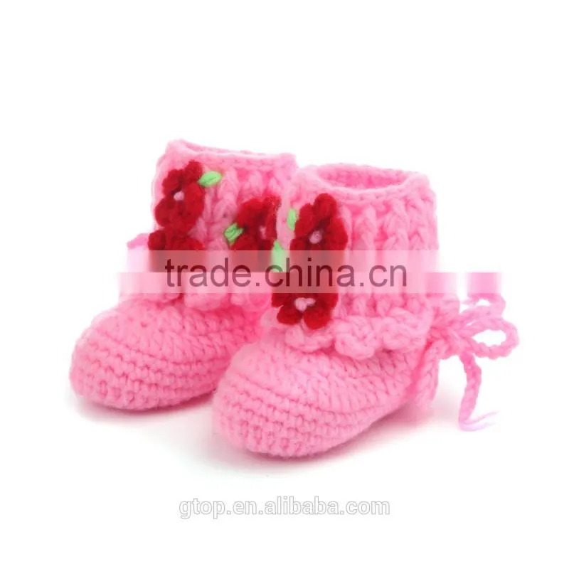 Baby Handmade Crochet Boots Shoes Supplier for 1-10 months old B-0023