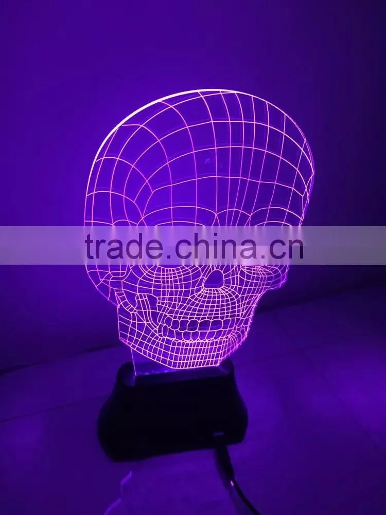 Skull Night Light 3D Visual LED Night Light Creative Lava Table Lamp Novelty Lighting bedroom light