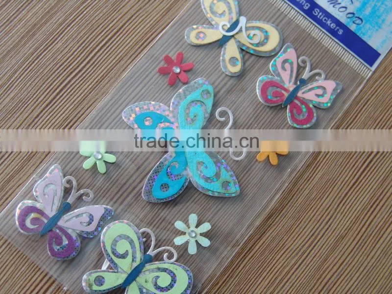lovely felt stickers/butterfly felt stickers, fabric stickers,adhesive stickers for fabric,Felt stickers,felt fabric stickers