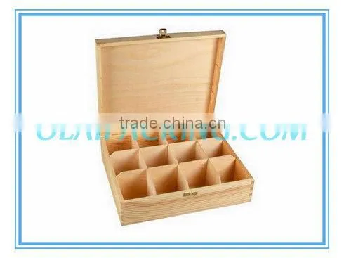 2015 handmade eco-friendly Wooden 12 Compartments Twining Tea Box