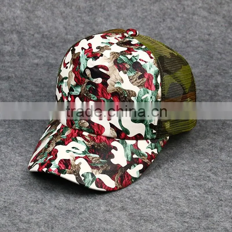 Factory Wholesale Good Quality Military Camo Mesh Unisex Trucker Hat Cap