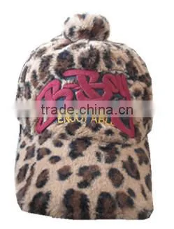 custom design plush lady baseball cap baseball cap with pom pom
