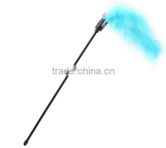 Teaser Wand Cat and Kitten Toy Pet Stick Colorful Feather