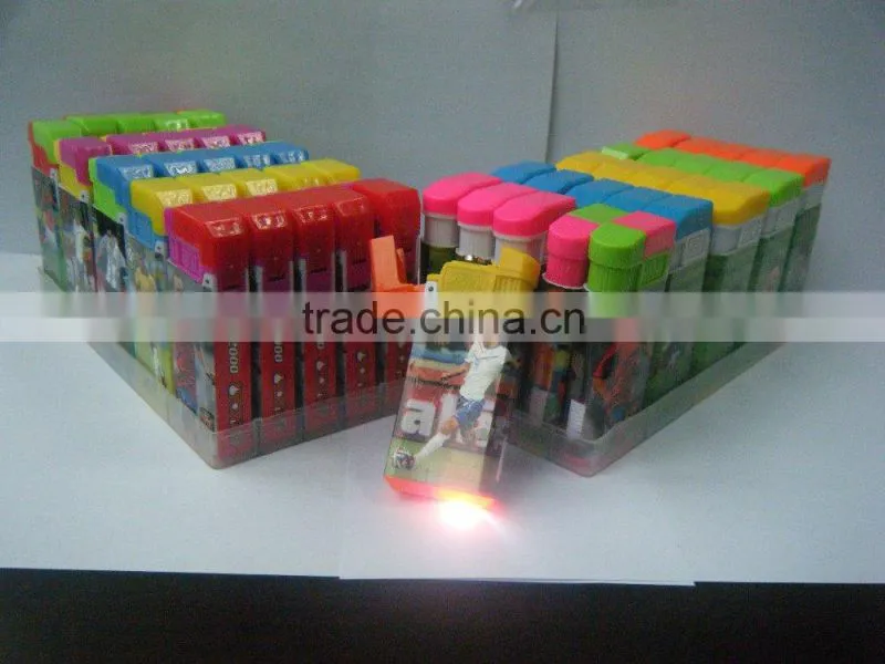 led windproof lighter with color laber
