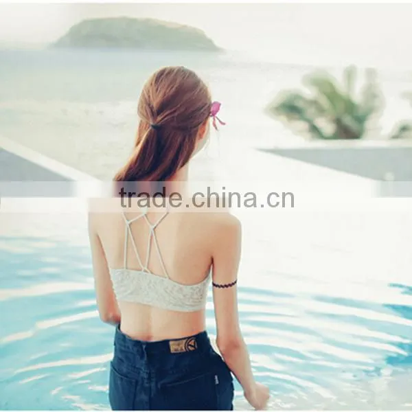 China Factory beauty Young Lady Lace Trim Women Strap Bra