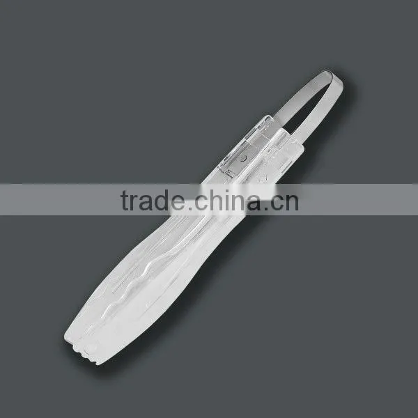 White plastic handle food serving tongs at low price