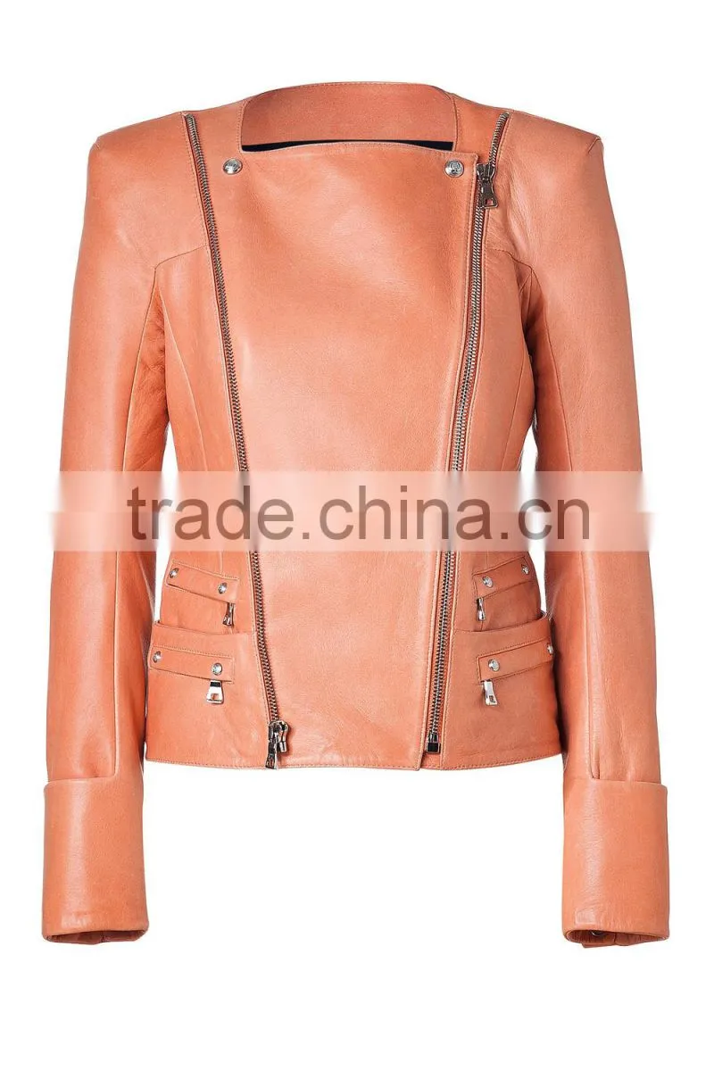 Motorbike Leather Jacket for Women- Premium Leather Jacket / Leather Garment in Pakistan Sialkot