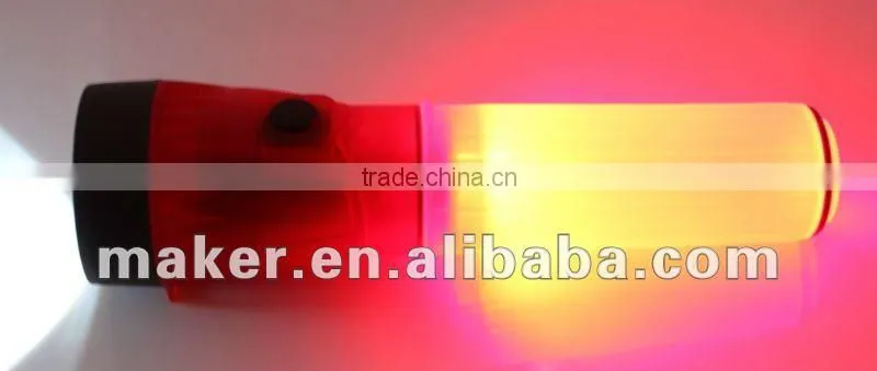 Far working distance Plastic Transparent Dual Light Flashlight