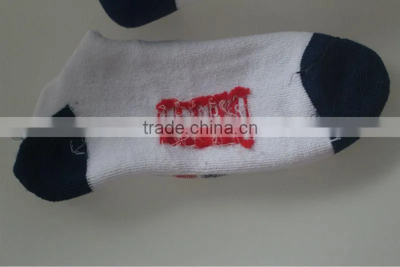 White Custom Logo Adult Men Terry Sole Rubber Socks