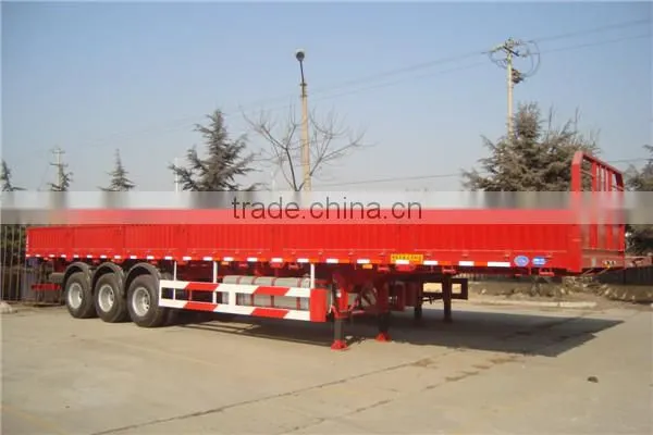 CIMC 3 Axle Side Wall Cargo Truck Trailer With Side Boards