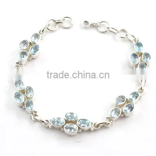 Rutilated Quartz bracelet silver jewelry with natural gems 925 solid sterling silver jewelry
