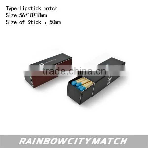 lipstick hotel match with logo printting colorful match tips