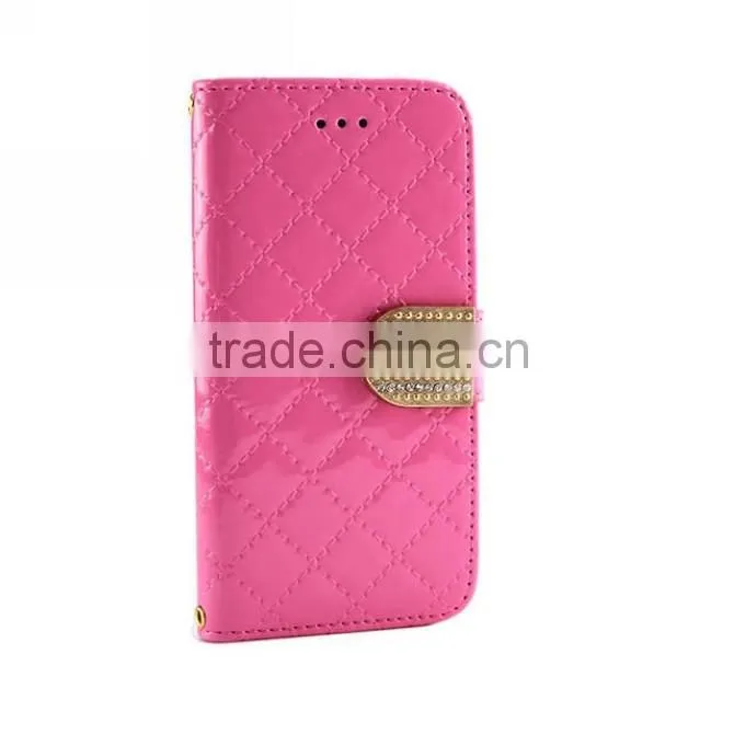 Small Fragrant Wind Leather wallet case with shoulder strap for iphone 6