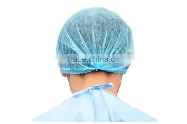disposable single elastic non woven protective crimped mob cap