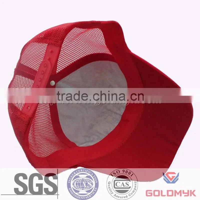 Red trucker cap