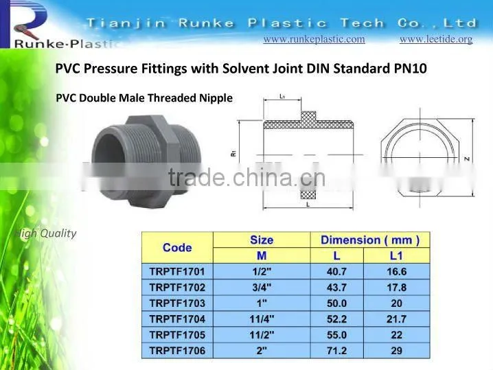 PVC Pipe Fitting PVC Socket DIN Standard PN10
