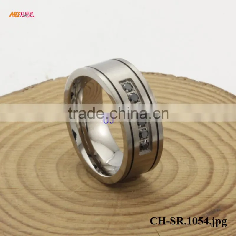 Fashion Wood Jewelry Brushed Surface KOA WOOD Inlaid Inner Titanium Ring